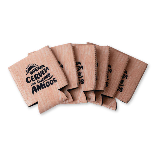 Fundas para latas - 6 Pack Color Madera